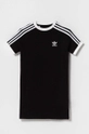 czarny adidas Originals sukienka bawełniana dziecięca Dziewczęcy