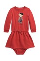 Polo Ralph Lauren vestito neonato mini rosso 310920454001
