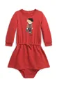 κόκκινο Φόρεμα μωρού Polo Ralph Lauren Για κορίτσια