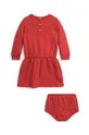 Φόρεμα μωρού Polo Ralph Lauren κόκκινο