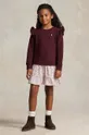 bordowy Polo Ralph Lauren sukienka dziecięca Dziewczęcy