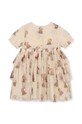 Dziewczynka Konges Sløjd sukienka dziecięca KS6469 beżowy