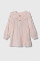 Детское хлопковое платье Jamiks длинный розовый TAHIRA.or.Suki.JZG332.G