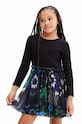 Παιδικό φόρεμα Desigual εμπριμέ μαύρο 23WGVK06