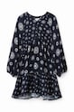 Otroška obleka Desigual 23WGVW05 DRESS LONG SLEEVE 23WGVW05 črna AW23