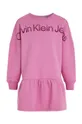 Calvin Klein Jeans sukienka bawełniana dziecięca fioletowy