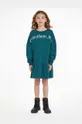 zelená Dievčenské bavlnené šaty Calvin Klein Jeans Dievčenský