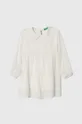 biały United Colors of Benetton sukienka dziecięca Dziewczęcy