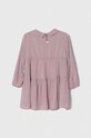 Dívčí šaty United Colors of Benetton 4FBKGV00W.P.SEASONAL fialová AW23