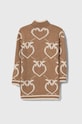 Дитяча сукня з домішкою вовни Pinko Up F3PIJGDR208 бежевий AW23