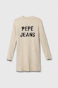 Pepe Jeans rochie din amestec de lână pentru copii mini bej PG951647