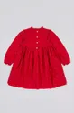 Dievčenské bavlnené šaty zippy červená