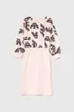 Dječja pamučna haljina Emporio Armani roza