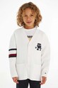 Detský bavlnený kardigan Tommy Hilfiger stredne hrubá biela KB0KB08366.128.176.9BYX