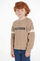 Детски пуловер Tommy Hilfiger тънък бежов KB0KB08513.128.176.9BYX