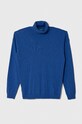 United Colors of Benetton sweter z domieszką wełny dziecięcy melanż niebieski 1032C200D.G.SEASONAL