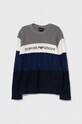 Emporio Armani pulover de lână pentru copii cu modele gri 6R4M59.4MHEZ