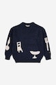 Dětský vlněný svetr Bobo Choses 223FC017 námořnická modř AW23