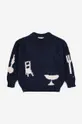 Otroški volneni pulover Bobo Choses mornarsko modra