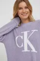 μωβ Βαμβακερό πουλόβερ Calvin Klein Jeans