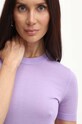 BOSS sweter wełniany 50492857 fioletowy