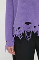 Pinko sweter wełniany 101787.A15H fioletowy
