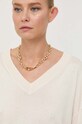 Weekend Max Mara sweter jedwabny beżowy 2353660939600