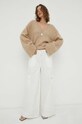 Πουλόβερ με προσθήκη μαλλιού By Malene Birger Q71340019Z μπεζ AW23