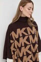 MICHAEL Michael Kors poncho z domieszką wełny brązowy MF16073CSN