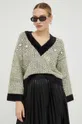 fekete Liu Jo gyapjúkeverék pulóver