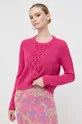 Шерстяной свитер Liu Jo розовый