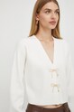 Elisabetta Franchi sweter wełniany beżowy MK26S37E2