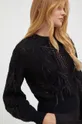 fekete Twinset gyapjúkeverék pulóver