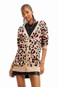 Kardigan Desigual 23WWJF44 WOMAN FLAT KNIT THICK GAUGE JAC Planet friendly šarena 23WWJF44
