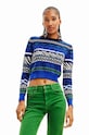 Desigual sweter pozostałe granatowy 23WWJF48