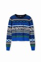 Desigual sweter 23WWJF48 granatowy