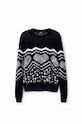 Πουλόβερ Desigual 23WWJF56 μαύρο