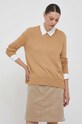 Pepe Jeans sweter z domieszką wełny beżowy PL702047.855