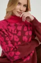 roza Kratki šal s primjesom vune United Colors of Benetton