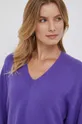 lila United Colors of Benetton gyapjú pulóver