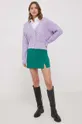 United Colors of Benetton kardigan con aggiunta di lana violetto