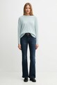 Μάλλινο πουλόβερ Sisley 1044M103K.2H1 τιρκουάζ AW23