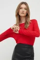 rdeča Majica z dolgimi rokavi s primesjo volne Sisley Ženski