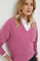 Sisley sweter wełniany różowy 1044M400T.01T