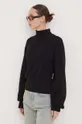 czarny HUGO sweter z domieszką wełny