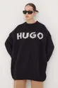 czarny HUGO sweter wełniany