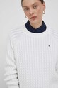 Βαμβακερό πουλόβερ Tommy Hilfiger μπεζ WW0WW39906