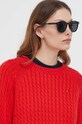 Βαμβακερό πουλόβερ Tommy Hilfiger κόκκινο WW0WW39906