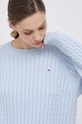 Βαμβακερό πουλόβερ Tommy Hilfiger μπλε WW0WW39906
