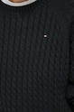 Βαμβακερό πουλόβερ Tommy Hilfiger WW0WW39906 μαύρο